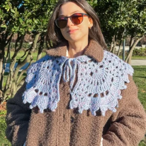 Açık Mavi Örgü Yakalık