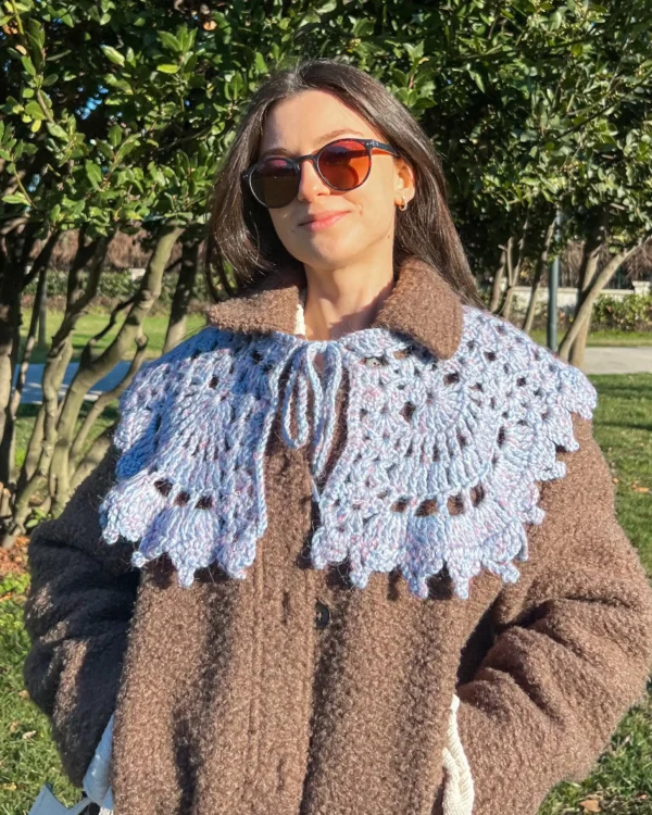 Açık Mavi Örgü Yakalık