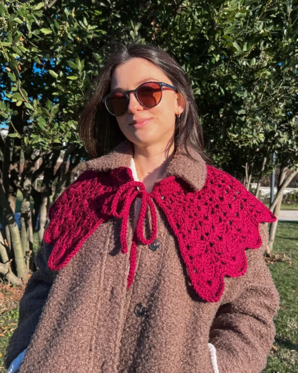 Bordo Örgü Yakalık