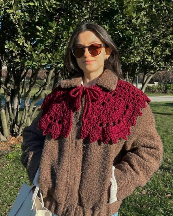 Bordo Örgü Yakalık No:2