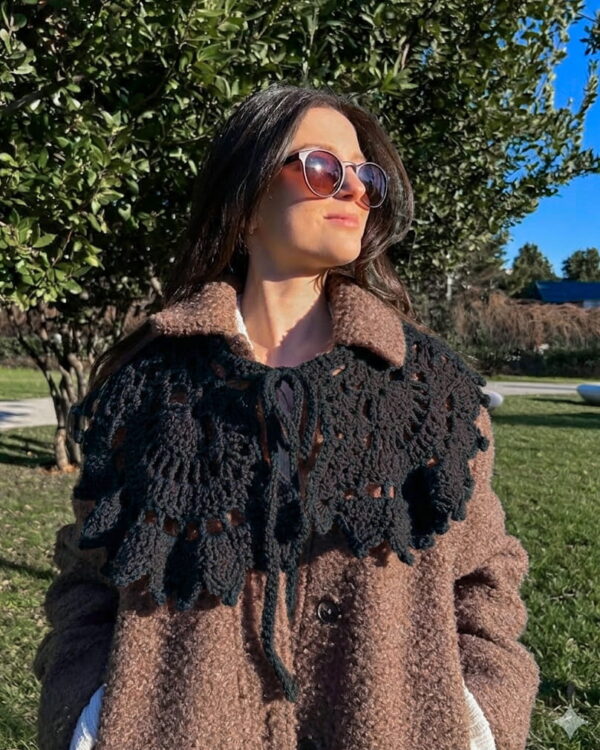 Siyah Örgü Yakalık